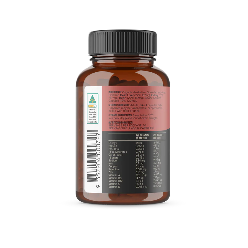 Chief | Organic Beef Liver Heart & Kidney Immunity Boost Capsules | 120