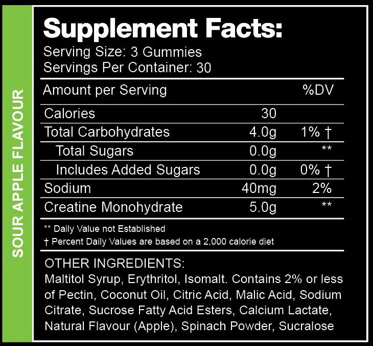 Swoleys Creatine Monohydrate Sour Gummy Bears