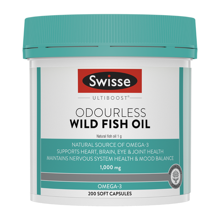 SWISSE | Odourless Wild Fish Oil | 200 Soft Capsules