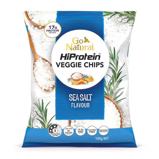 Go Natural | HiProtein Veggie Chips | Sea Salt | 100g