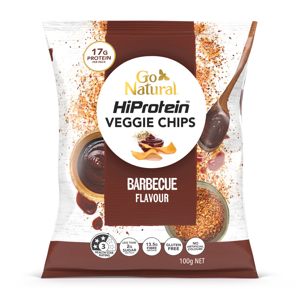 Go Natural | HiProtein Veggie Chips | Barbecue | 100g