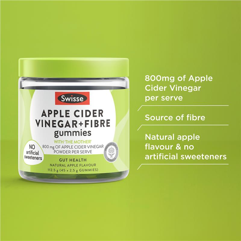 SWISSE | Apple Cider Vinegar + Fibre | Gummies x 45