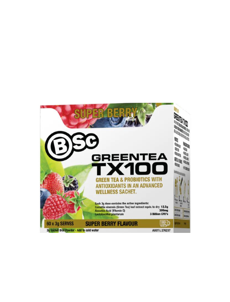 BSc - Green Tea TX100 Super Berry 60x3g Serve.