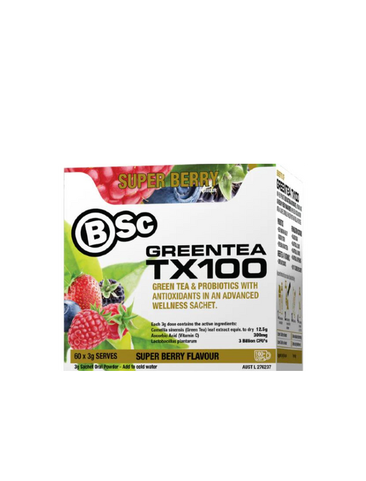 BSc - Green Tea TX100 Super Berry 60x3g Serve.