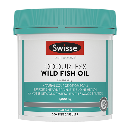 SWISSE | Odourless Wild Fish Oil | 200 Soft Capsules