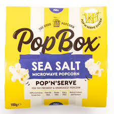 Pop Box | Microwave Popcorn | Sea Salt | 100g