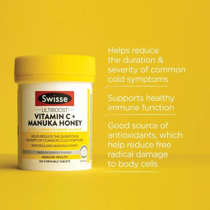 SWISSE | Vitamin C + Manuka Honey | 120 Tablets